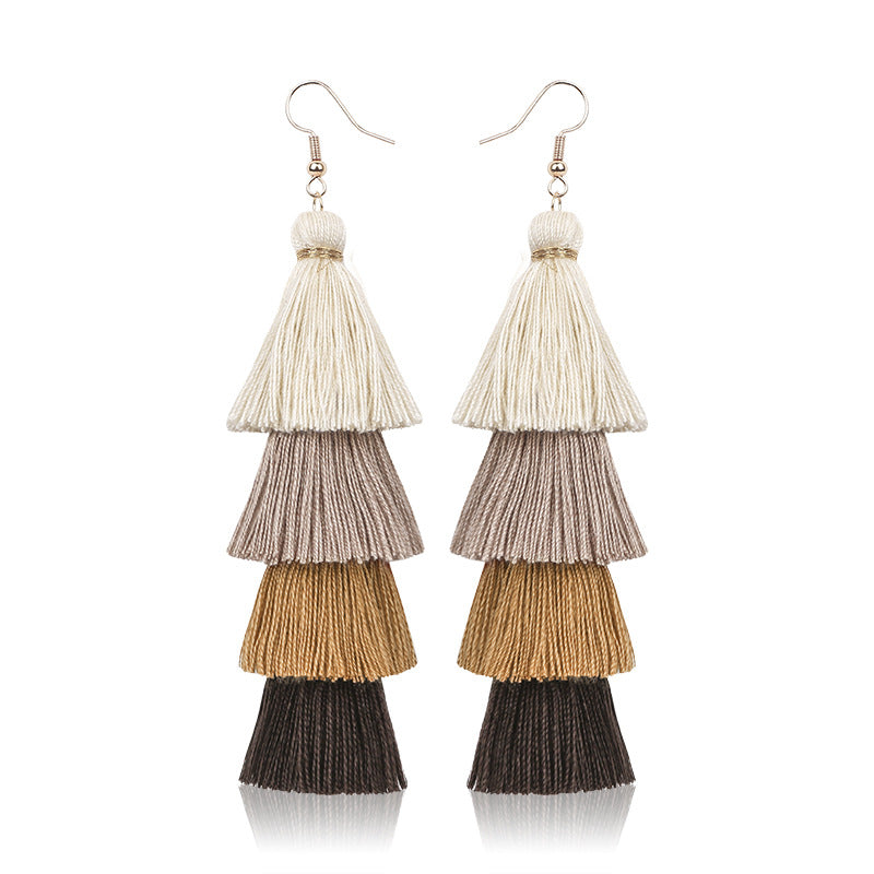 Tassel Earrings Ethnic Style Long Earrings Bohemian Personality Earrings Jewelry Earrings