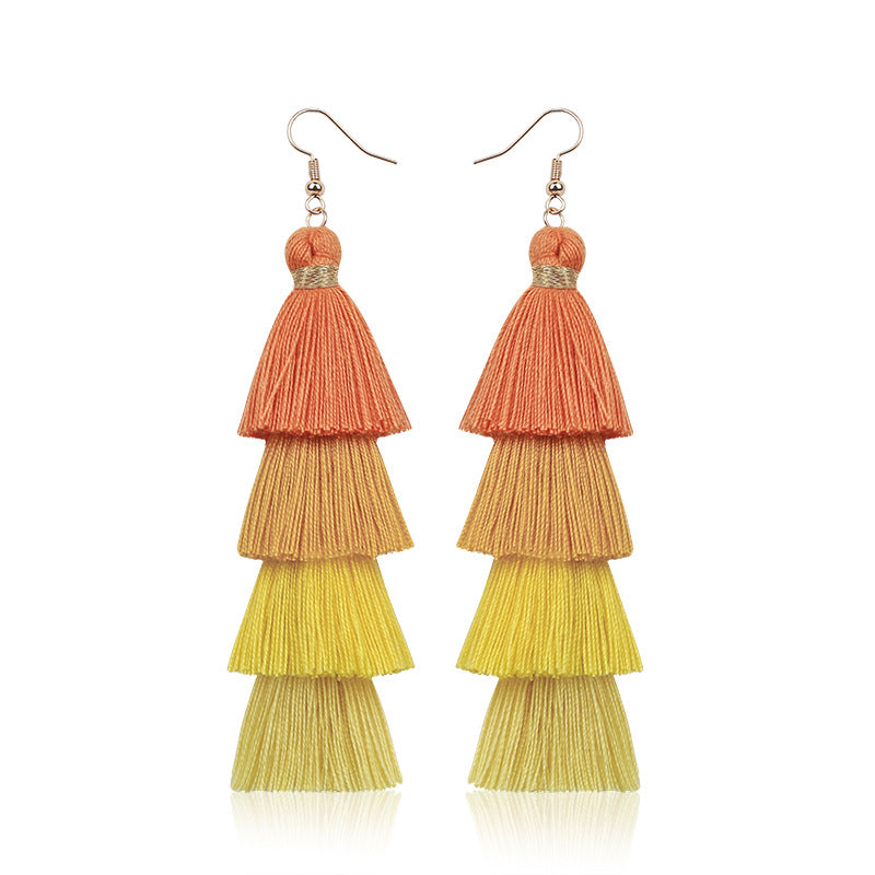 Tassel Earrings Ethnic Style Long Earrings Bohemian Personality Earrings Jewelry Earrings