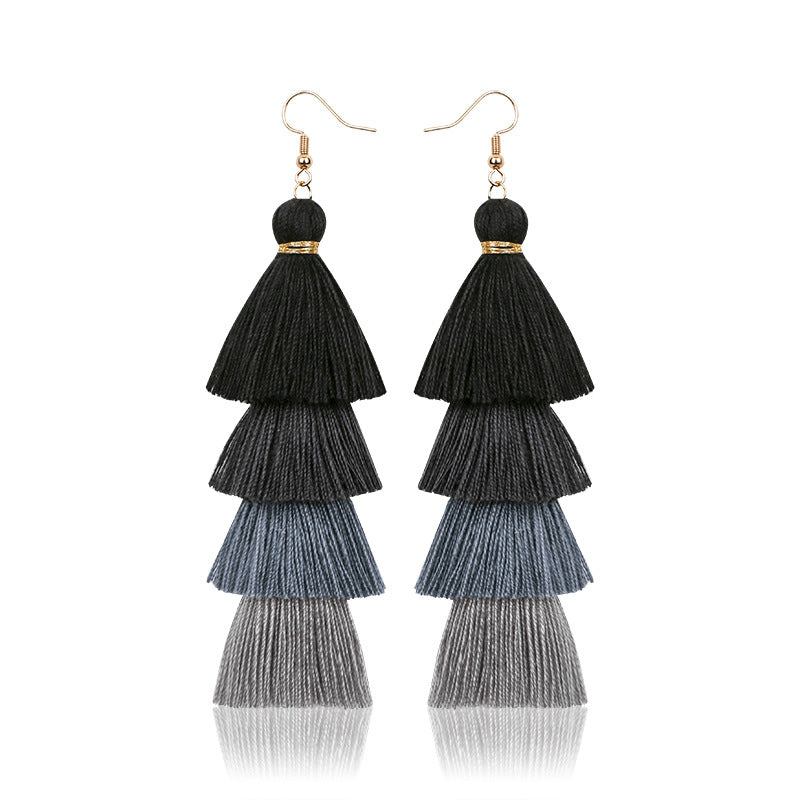 Tassel Earrings Ethnic Style Long Earrings Bohemian Personality Earrings Jewelry Earrings