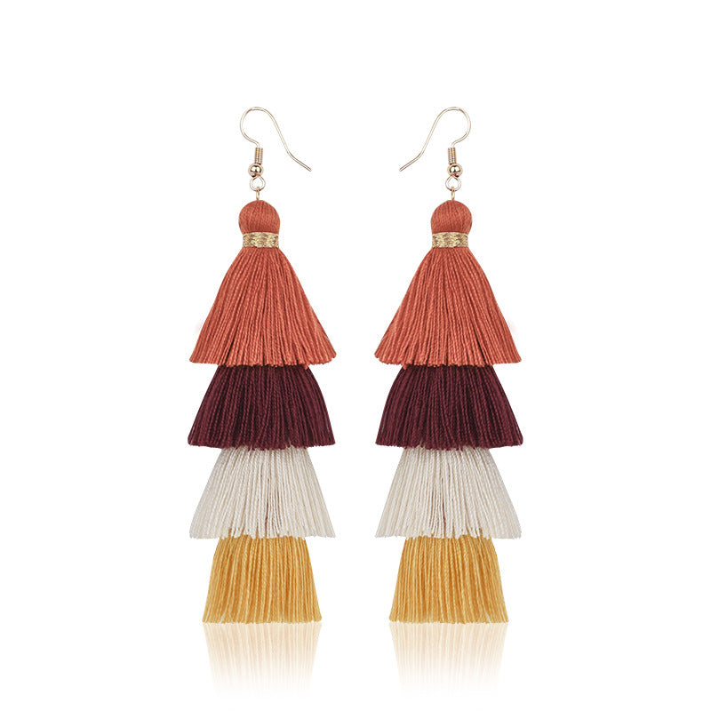 Tassel Earrings Ethnic Style Long Earrings Bohemian Personality Earrings Jewelry Earrings