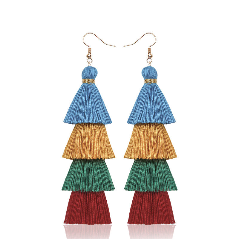 Tassel Earrings Ethnic Style Long Earrings Bohemian Personality Earrings Jewelry Earrings