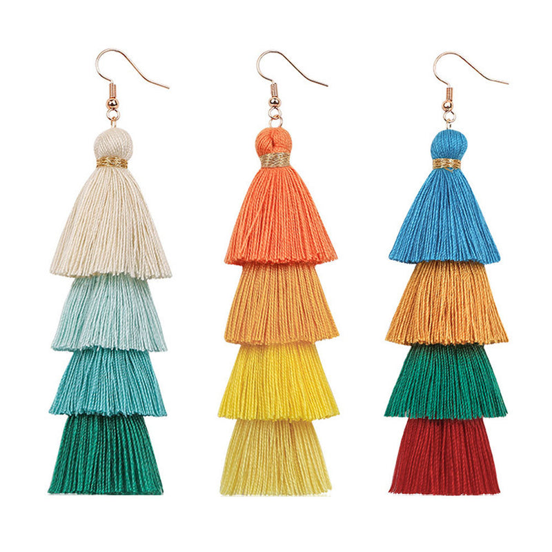 Tassel Earrings Ethnic Style Long Earrings Bohemian Personality Earrings Jewelry Earrings