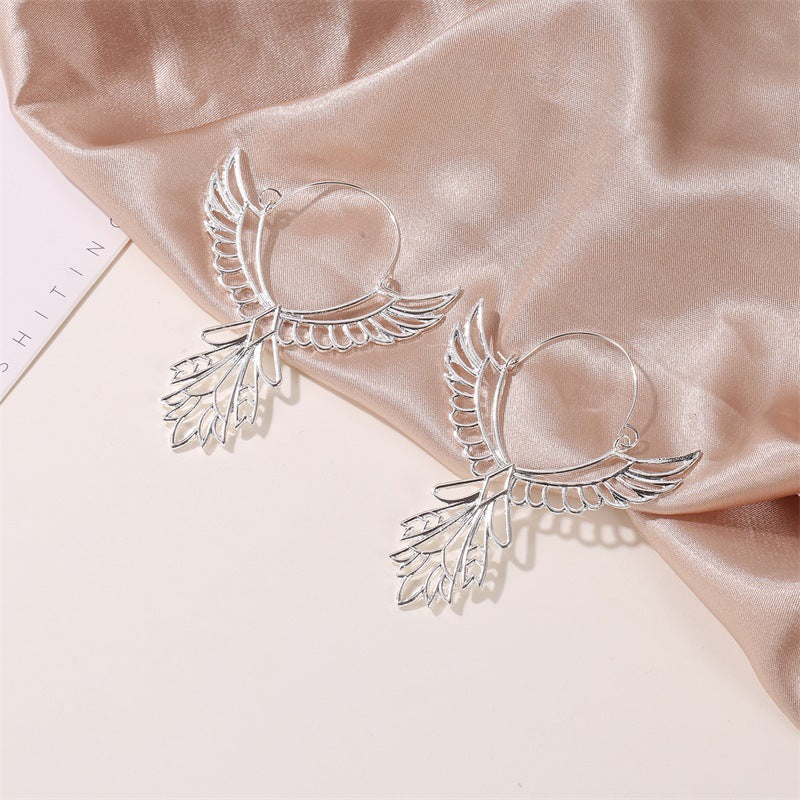 Fashion Angel Wings Earrings Ethnic Style Hollow Eagle Earrings Peace Logo Earrings Earrings