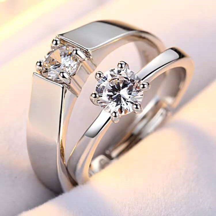 Moissanite Couple Rings Six-claw Men And Women Rings