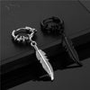 tainless Steel Coil Earrings Feather Earrings