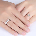 Elegant Crystal Stone Wedding Rings for Couples