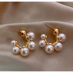 925 Silver Needle Earrings Women&#039;s Net Red Pearl Earrings Temperament Celebrity Earrings Earrings  Slim Face Earrings