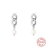 Sterling Silver Pearl Earrings Earrings Elegant High-level Elegant Daily Commuter Earrings Earrings Earrings Slimming Earrings