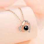 Popular Love Heart-shaped Projection Necklace Female