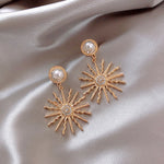 925 Silver Needle Earrings Women&#039;s Net Red Pearl Earrings Temperament Celebrity Earrings Earrings  Slim Face Earrings