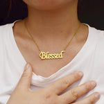 Blessed Necklace Simple Creative Letter Pendant Lucky Couple Gift