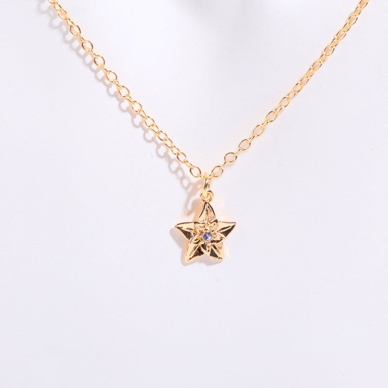 In Stock Cross-border December Birthday Flower Pendant Three-dimensional Decorative Flower Pendant Necklace Gold-plated Sweater Chain