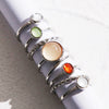 Colorful Stone Metalic Finger Rings Joint Combination Rings For Women Girl Rings