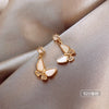 925 Silver Needle Earrings Women&#039;s Net Red Pearl Earrings Temperament Celebrity Earrings Earrings  Slim Face Earrings