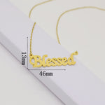 Blessed Necklace Simple Creative Letter Pendant Lucky Couple Gift