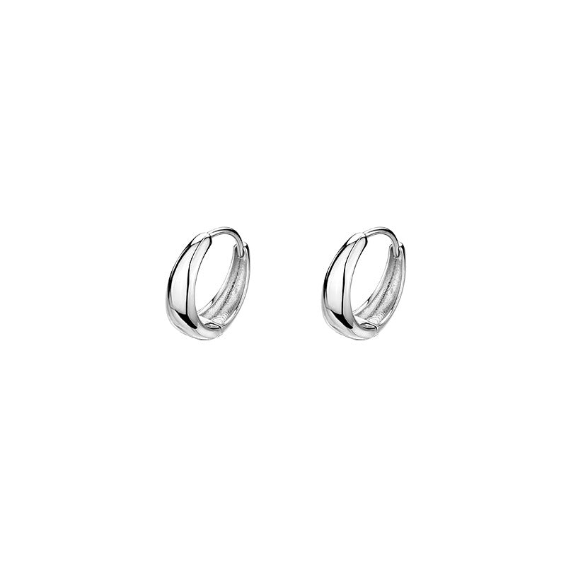 Silver Plain Hoop Earrings Earrings Cold Wind Earrings Earrings Women&#039;s Jewelry