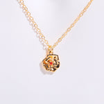 In Stock Cross-border December Birthday Flower Pendant Three-dimensional Decorative Flower Pendant Necklace Gold-plated Sweater Chain