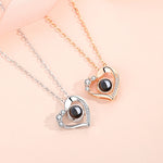 Popular Love Heart-shaped Projection Necklace Female