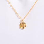 In Stock Cross-border December Birthday Flower Pendant Three-dimensional Decorative Flower Pendant Necklace Gold-plated Sweater Chain