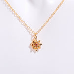 In Stock Cross-border December Birthday Flower Pendant Three-dimensional Decorative Flower Pendant Necklace Gold-plated Sweater Chain