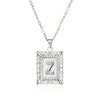 26 English Letters Stainless Steel Necklace Fashion Square Letters Hollow Pendant Necklace